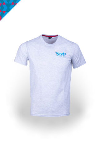 Taroko SS T-shirt, Ice Melange, blue binding, Older Kids Unisex