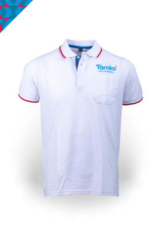 Taroko SS Golfer, White with red tipping, Older Boys