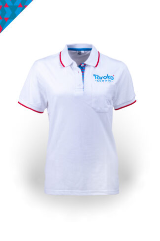 Taroko SS Golfer, White with red tipping, Older Girls