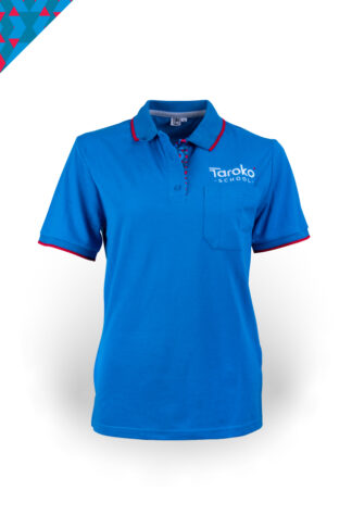 Taroko SS Golfer, Taroko Blue with red tipping, Older Girls